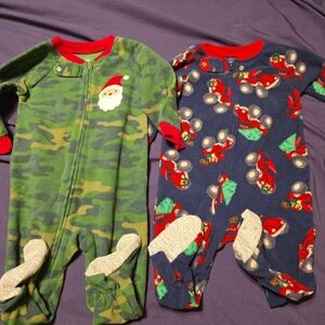 Child of Mine Green Camo and Blue Tractor Footies